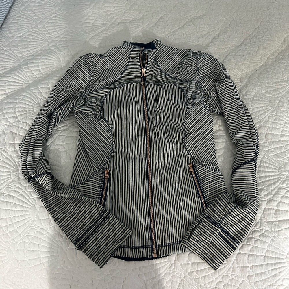 Lululemon Athletica Black and White Striped Jacket